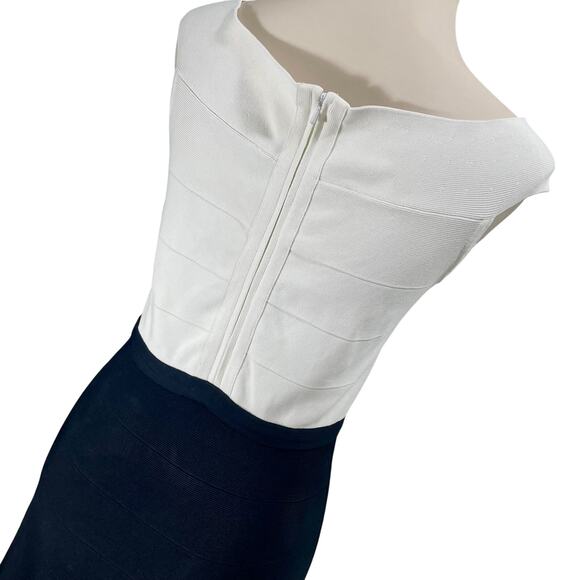 WHBM Boatneck Colorblock Knit Sweater Dress Fit & Flare Size Short Sleeve Small - Picture 10 of 10